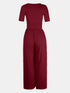 Scoop Neck Short Sleeve Jumpsuit - Odaingerous